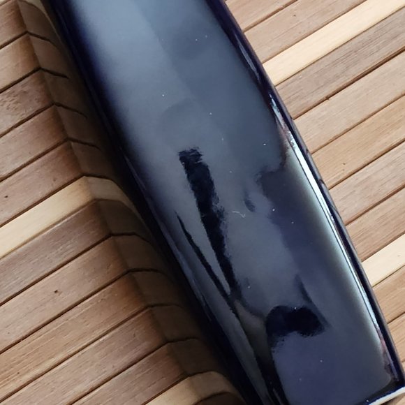 DARK BLUE & GOLD JAPANESE VASE-PEACOCKS & PINK FLOWERS-9 1/2" TALL - Picture 15 of 16